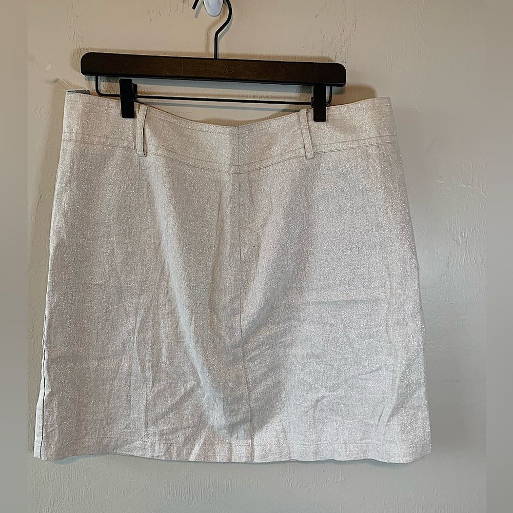 Loft Factory NWT silver sparkle linen blend skirt size 16